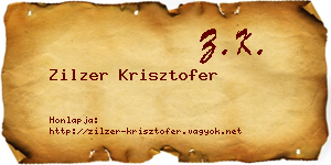 Zilzer Krisztofer névjegykártya